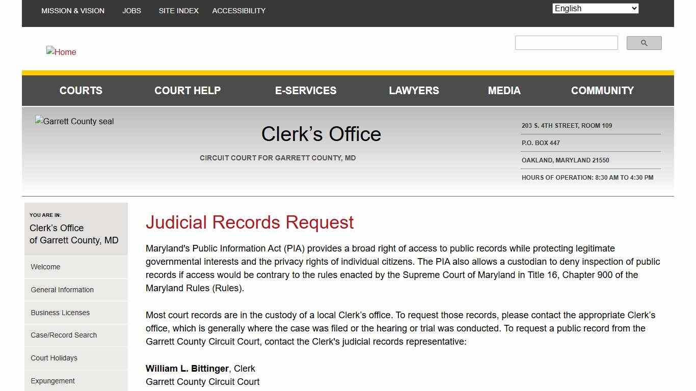 Judicial Records Request Maryland Courts